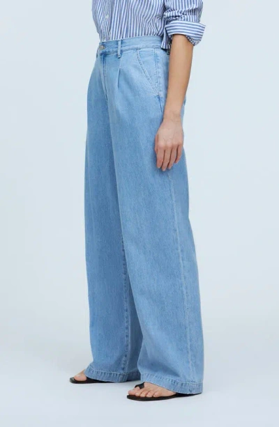 Shop Madewell The Harlow High Waist Wide Leg Jeans In Benicia Wash