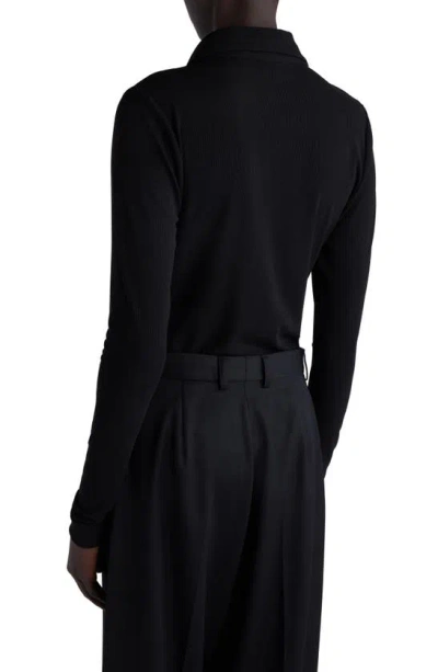 Shop Balenciaga Rib Button-up Shirt In Black