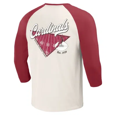 Shop Darius Rucker Collection By Fanatics Cardinal/white Arizona Cardinals Raglan 3/4 Sleeve T-shirt