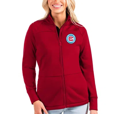 Shop Antigua Red Chicago Fire Links Full-zip Golf Jacket