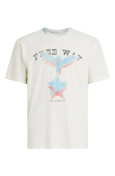 Shop Allsaints Indy Cotton Graphic T-shirt In Cala White