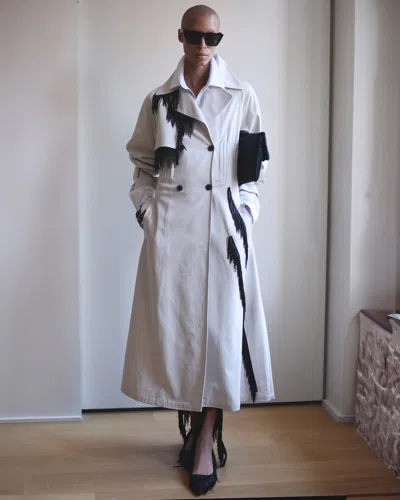 Shop Hellessy Women's Ronan Embellished Trench Coat In White