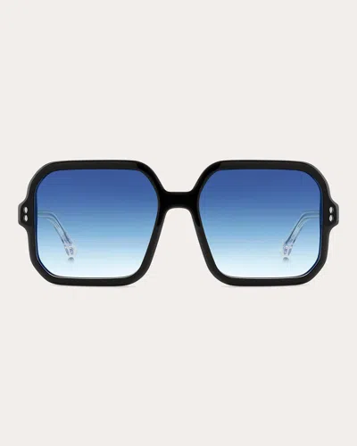 Shop Isabel Marant Women's Black & Blue Gradient Oversized Square Sunglasses