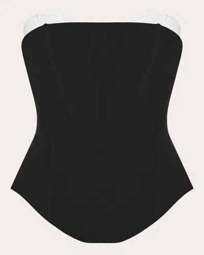Dalood Women's Color-block Crepe Bustier Top In Black