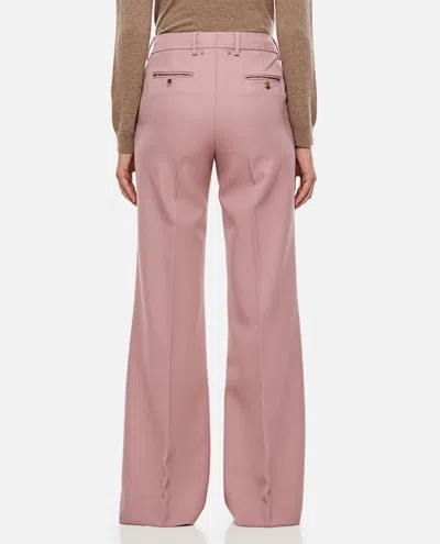 Shop Golden Goose Flared Wool Pants In Pink