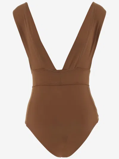 Shop Eres Pigment Stretch Nylon One Piece Swimsuit In Brown
