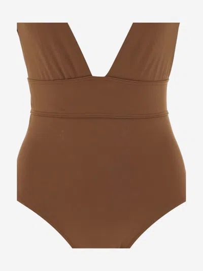 Shop Eres Pigment Stretch Nylon One Piece Swimsuit In Brown
