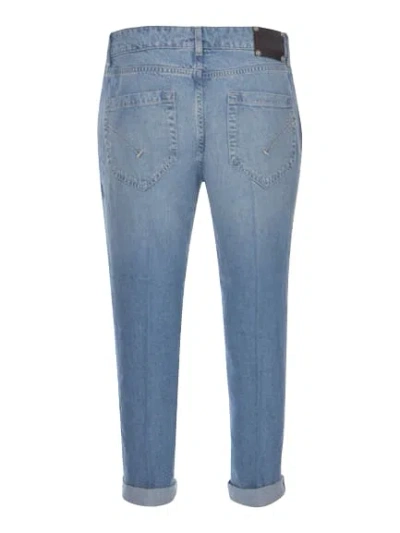 Dondup Straight Cotton Jeans Rolled Cuffs In Denim
