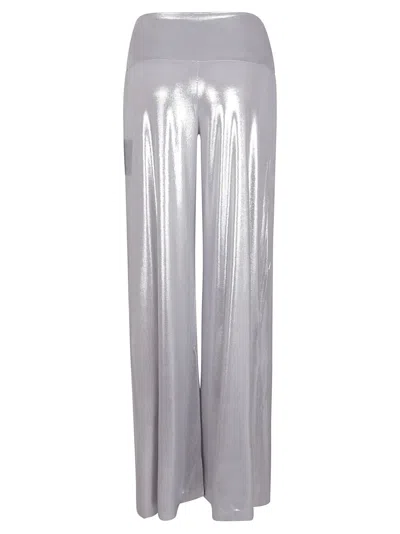 Shop Norma Kamali Trousers Silver