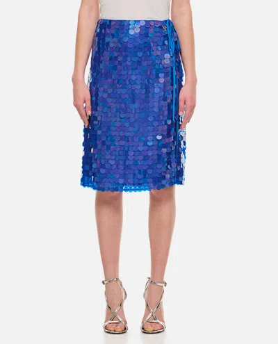 Shop Saks Potts Marna Sequin Midi Skirt In Blue