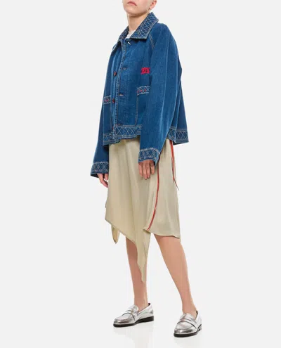 Kiko Kostadinov Asymmetric Midi Skirt In Silver
