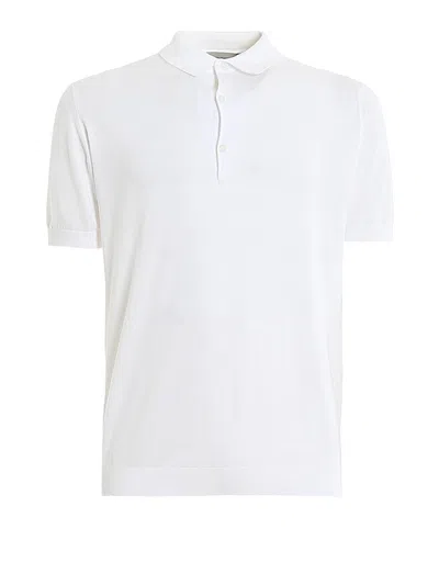 Shop John Smedley Adrian Classic Polo Shirt In White