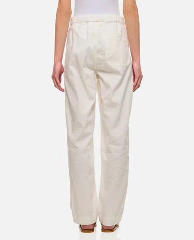 Shop Casey Casey Jude Femme Cotton And Linen Pants In White