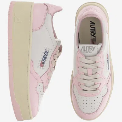 Shop Autry Medalist Platform Low Leather Sneakers In Pink