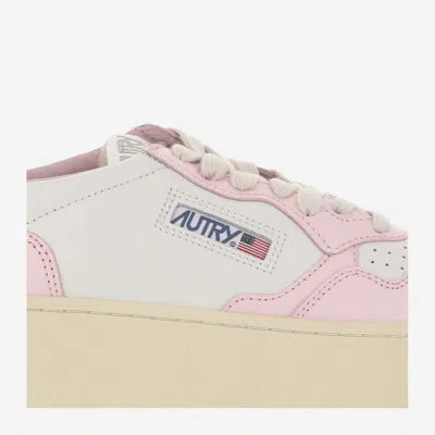 Shop Autry Medalist Platform Low Leather Sneakers In Pink