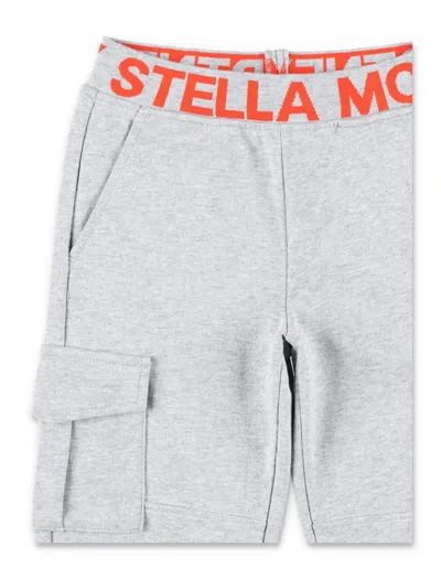 Shop Stella Mccartney Logo Tape Cargo Joggers In Grey