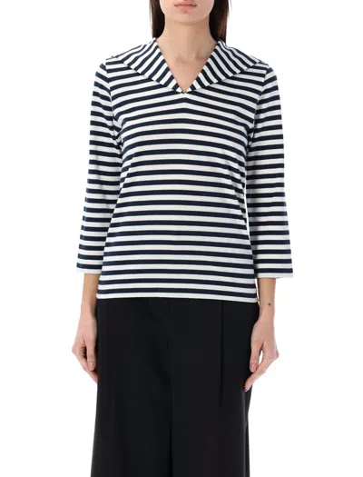 Shop Comme Des Garcons Girl Mariner Style Striped T-shirt In Navy White