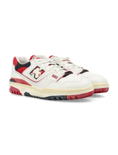 Shop New Balance 550 Sneakers In White Red