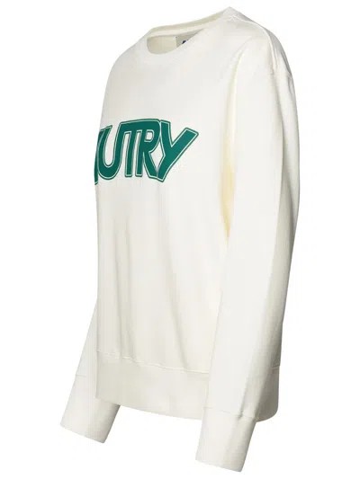 Shop Autry White Cotton Sweatshirt