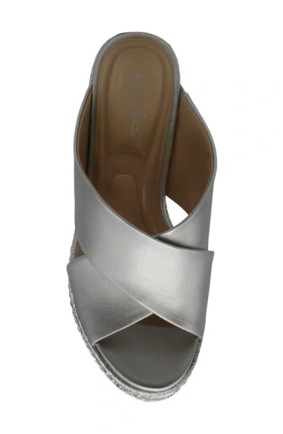 Shop Charles By Charles David Cate Metallic Espadrille Wedge Sandal In Silver