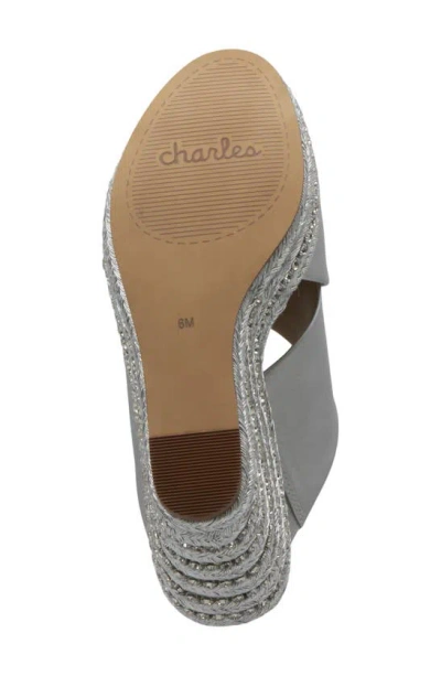 Shop Charles By Charles David Cate Metallic Espadrille Wedge Sandal In Silver