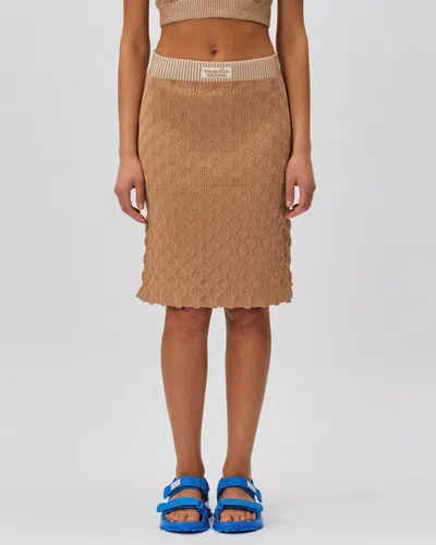Shop Nadia Wire Scallop Skirt In Beige