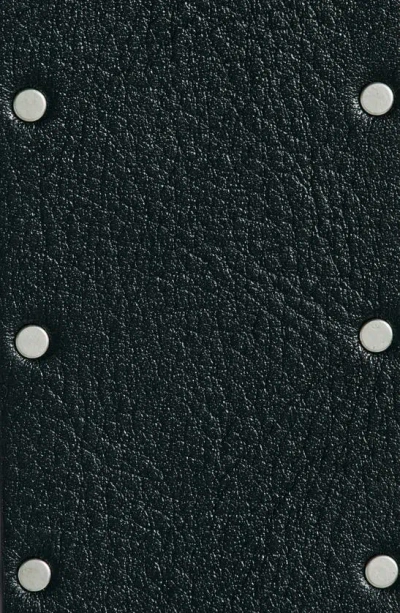 Shop Allsaints Mini Stud Western Leather Belt In Black / Antique Nickel