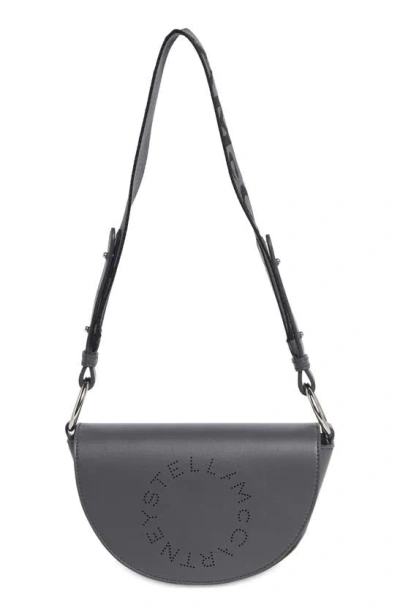 Shop Stella Mccartney Logo Crossbody Bag In Dark Grey