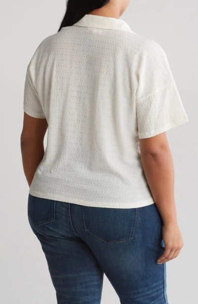 Shop Madewell Crinkle Knit Button-up Top In Lighthouse