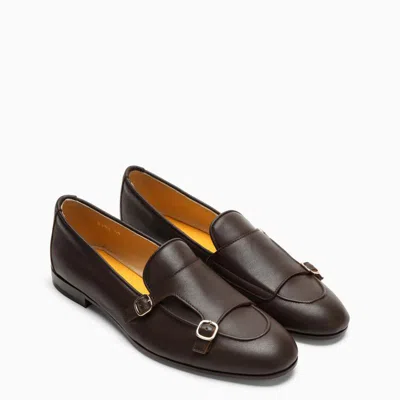 Shop Doucal's Double Buckle Loafer In Brown