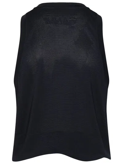 Shop Ganni 'active' Black Recycled Polyester Blend Top