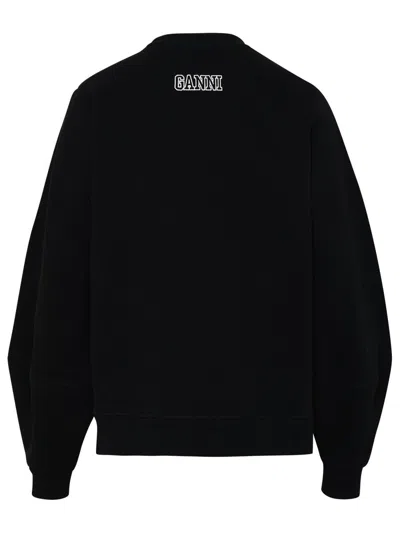 Shop Ganni Black Cotton Blend Sweatshirt