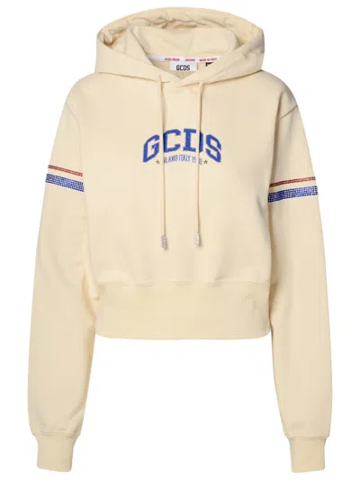 Shop Gcds Ivory Cotton Sweatshirt In Avorio