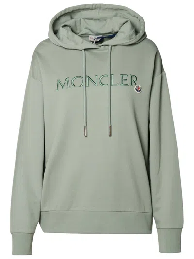 Shop Moncler Green Cotton Sweatshirt