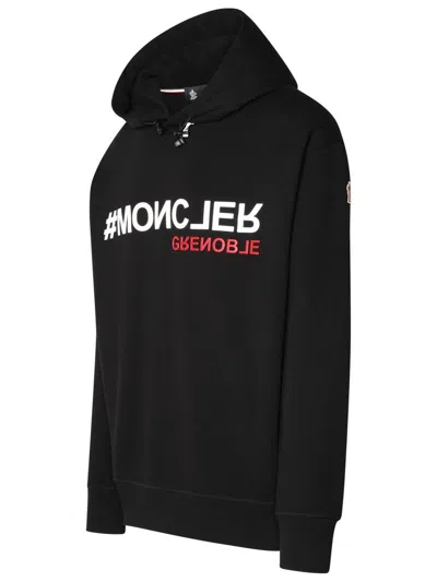 Shop Moncler Grenoble Black Cotton Sweatshirt