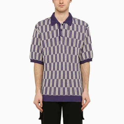 Shop Needles And Grey Short-sleeved Polo Shirt In Purple