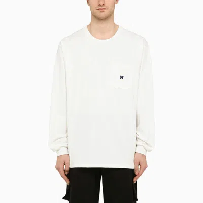 Shop Needles Crew-neck Sweatshirt With Embroidery In White