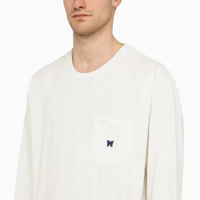 Shop Needles Crew-neck Sweatshirt With Embroidery In White