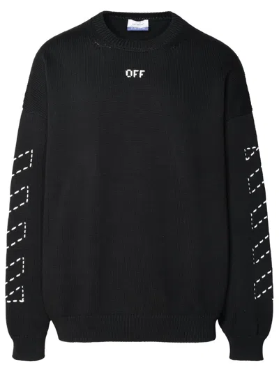 Shop Off-white Black Cotton Blend Sweater