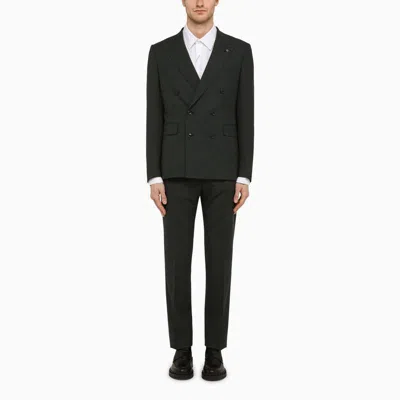 Shop Tagliatore Double-breasted Suit In Blend In Green