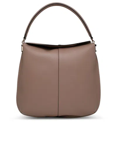 Shop Tod's Hobo Bare Leather Bag In Nude