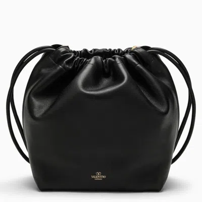 Shop Valentino Garavani Vlogo Pouf Bucket Bag In Black