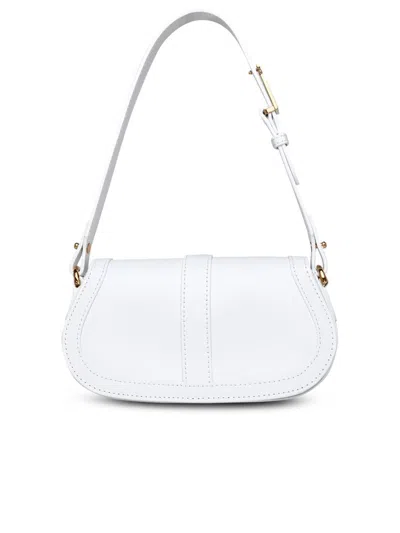 Shop Versace La Greca White Leather Bag