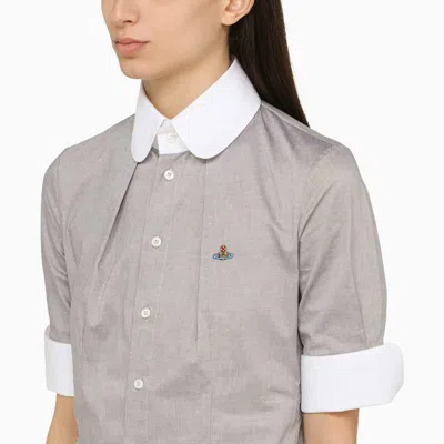 Shop Vivienne Westwood Shirt With Logo Embroidery In Grey