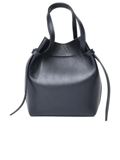 Shop Yuzefi 'bulb' Black Leather Bag