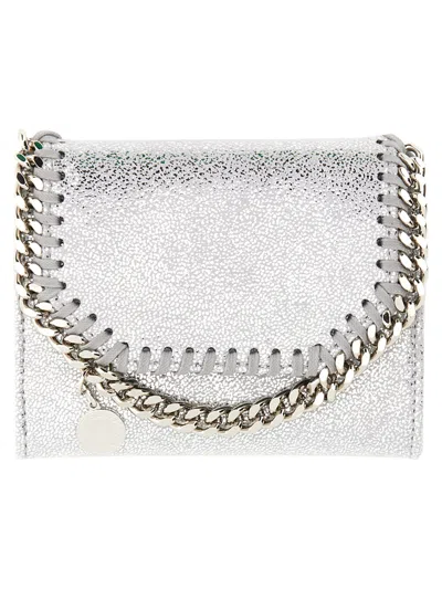 Shop Stella Mccartney Wallet With Shoulder Strap In Argento