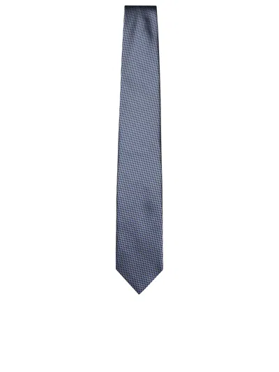 Shop Tom Ford Micro-pattern Sky Blue Tie