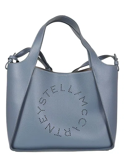 Shop Stella Mccartney Crossbody Bag Embossed Grainy Mat In Blue Grey