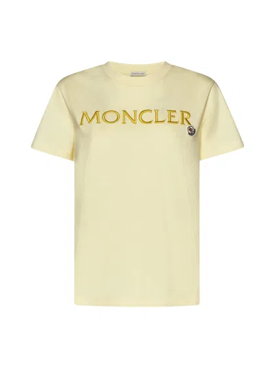 Shop Moncler T-shirt In Giallo