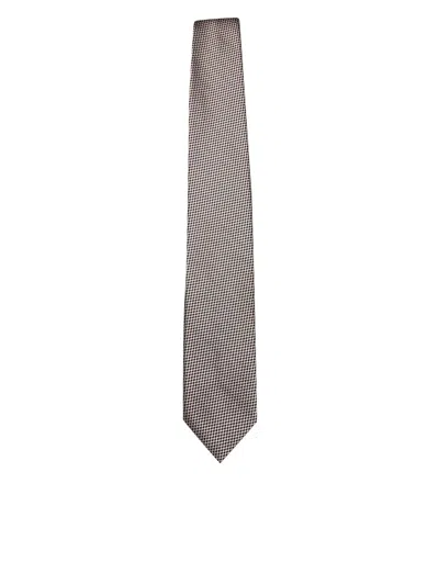 Shop Tom Ford Micro-pattern Platinum Tie In Metallic